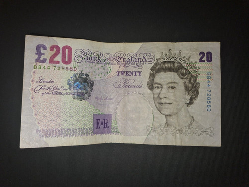 Old twenty pound note - twenty, £20