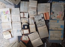 Grosso lotto di vecchi ritagli di giornale, pubblicità e barzellette d'epoca