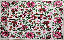 Copriletto suzani 100% cotone lana ricamato per letto, appeso a parete, tovaglia