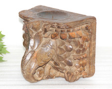 Antico di Legno Colonna Basamento Portacandele Supporto Originale Sottile Mano