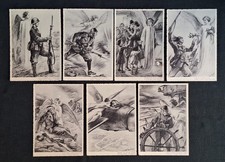 Militaria Lotto 7 CARTOLINE Originali  Regio Esercito - Serie Angelo con Soldato