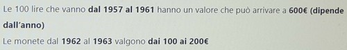 Monete dal 100 - , e