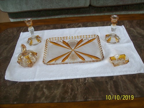 Set vassoio comò oro - 2,