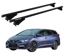 BARRE PORTATUTTO XL PER HONDA CIVIC 9 TOURER 2013-2015 MENABO NERE ALLUMINIO