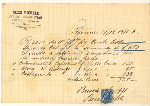 1931 fornaci brescia - 1931, di