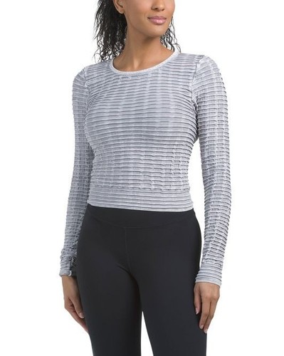 Top donna nux grigio girocollo - top,
