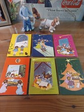 6 CARTOLINE- AUGURALI DI BUON NATALE ANNI '50 NON VIAGGIATE