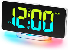 Sveglia Da Comodino Digitale a Corrente, Sveglie Digitali Con 11 Colori Numerici
