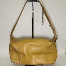 Montblanc borsa a spalla in pelle gialla – hobo baguette con zip – vintage/class