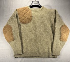 Maglione da caccia Purdey uomo XL 100% pura lana nuova made in Scotland pelle pad