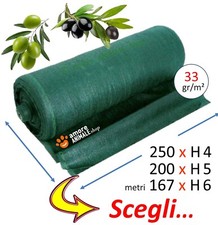 RETE Telo ROTOLO Reti RACCOLTA OLIVE → 33 gr/m² ANTISPINA Antistrappo Rinforzato