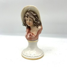 PICCOLO BUSTO IN PORCELLANA CAPODIMONTE Made in Italy Firmata 18cm