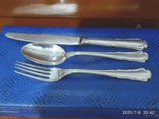 TRIS POSATE VINTAGE BAMBINO ARGENTO ITALIANO 800  PD TAVOLA ARREDO 