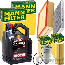 KIT TAGLIANDO UOMO + 5 L OLIO MOTORE MOTUL 5W-30 adatto per AUDI A4 B6 B7 1.9 + 2.0 TDI