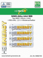 4 batterie Heitech AAA Micro
