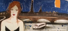 Fabio Calvetti " Parigi " Litografia originale cm  50x23 firmata e numerata 