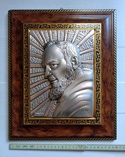 Quadro Padre Pio Argento 925