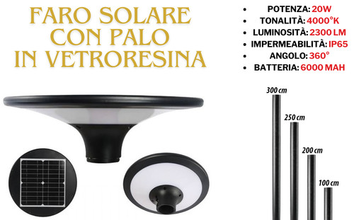 Faro lampione led solare con - faro,