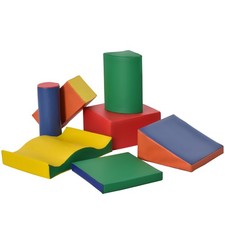 HOMCOM Set 7 Blocchi Morbidi di Costruzioni per Bambini da 1-3 Anni Multicolore