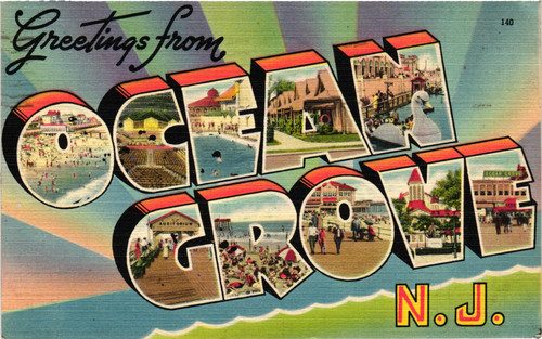 Block letter postcard - block,