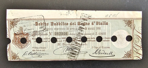 Certificato debito pubblico - debito,