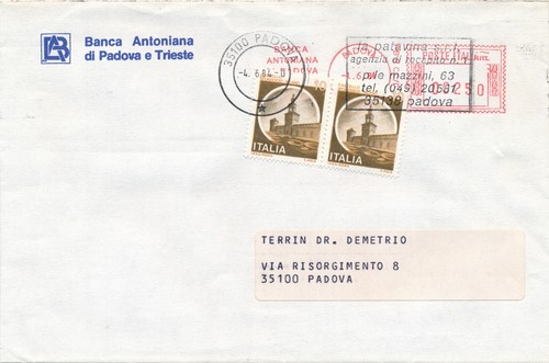 Italia 1984 lettera recapito - 1984,