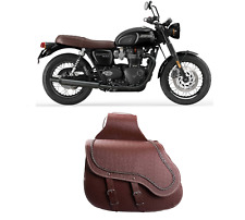 2 Borse bisacce valigie laterali pelle cuoio moto Triumph Bonneville T100 o T120