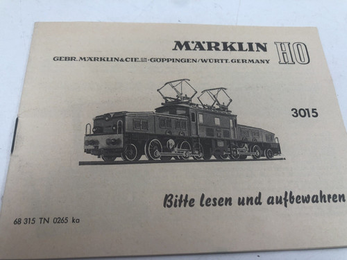 Märklin 3015 solo istruzioni