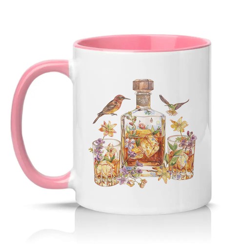 Watercolor whiskey decanter - whiskey,