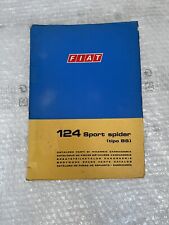 Catalogo Ricambi - Carroz. Fiat 124 Sport Spider Tipo BS 1970 Originale