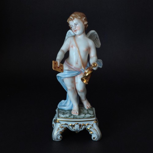 Statuina putto con - putto, lettera