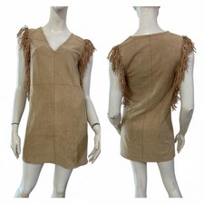 PATRIZIA PEPE Vestito abito beige frange Tg IT 40