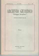Archivio Giuridico "Filippo Serafini" periodico fondato nel 1868 Estra