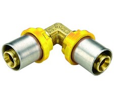 RACCORDO CURVO INTERMEDIO PER TUBO MULTISTRATO A PRESSARE PER GAS MODELLO  AL...