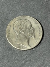 REGNO DI SARDEGNA VITTORIO EMANULE II RE ELETTO 5 LIRE 1859 BELLA MONETA Riconio