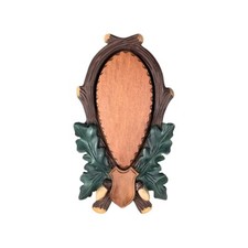 Scudo di legno per trofeo capriolo. Pannello. Corna. Caccia. 29x17cm 031703
