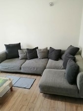 divano angolare poltrone sofa grigio con mini divanetto
