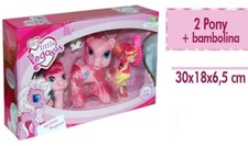 x 2 Pony Con Bambolina Gioco