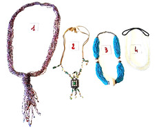 LOTTO 4 COLLANE DONNA PERLE PERLINE PIETRE DURE VIOLA LILLA TURCHESE CIONDOLO