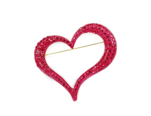 Rucinni spilla cuore - cuore,, placcato