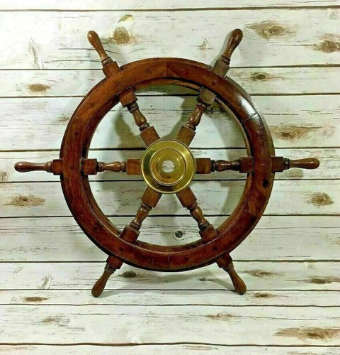 Volante nave vintage - in, legno