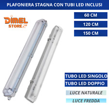 PLAFONIERA STAGNA completa DI NEON LED TUBO T8 60-120-150 CM 220V SOFFITTO IP65
