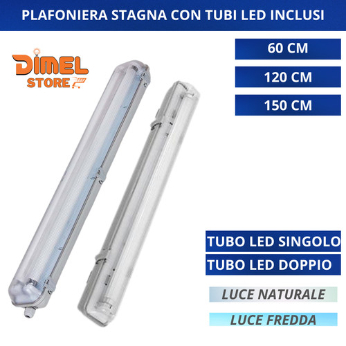 Plafoniera stagna completa - plafoniera,