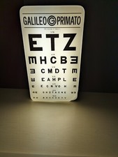 INSEGNA TABELLA LUMINOSA VINTAGE GALILEO PRIMATO OPTOMETRICA EPOCA