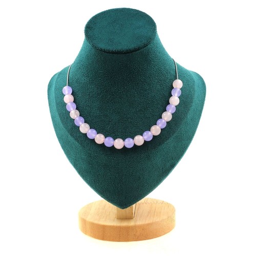 Collana perle quarzo rosa - 20,