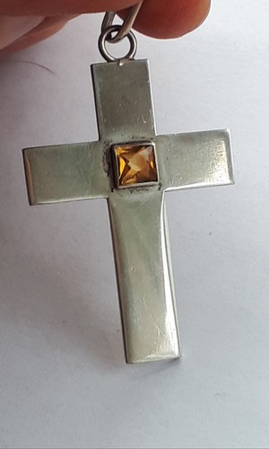 Antico ciondolo croce argento