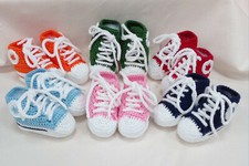 SCARPINE BABY  TIPO " CONVERSE ALL STAR " FATTE A MANO 100% COTONE VARI COLORI