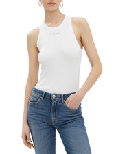 Pinko canotta Distinto a costine bianco