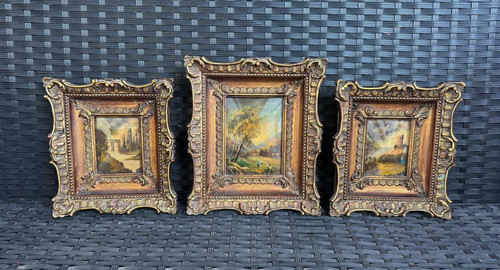 Tris dipinti olio rame - dipinti,