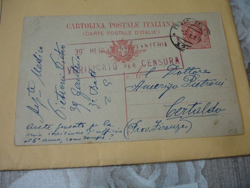 Italia posta militare - militare, 1919